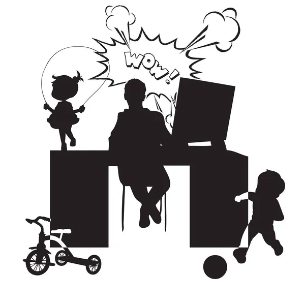 Illustrazione Vettoriale Portare Bambini Lavoro — Vettoriale Stock