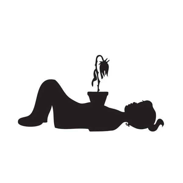 Девочка Лежащая Полу Сморщенным Цветом Символизирует Депрессию Детства — стоковый вектор