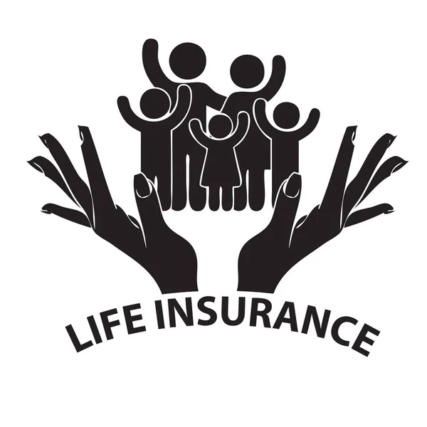 生命保険は家族の幸福の重要な要素です — ストックベクタ