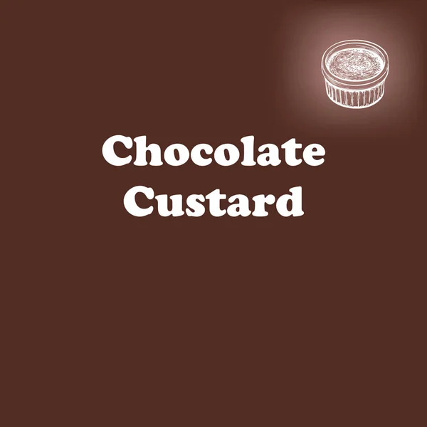 Poster Della Prelibatezza Chocolate Custard Con Cioccolato Come Ingrediente Principale — Vettoriale Stock