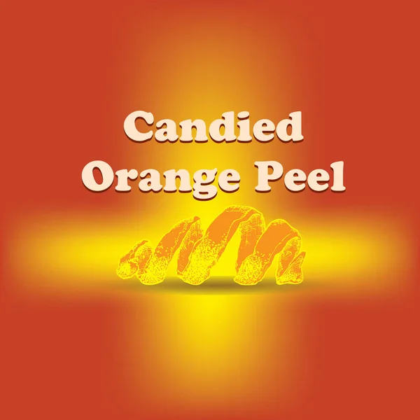 Καραμελωμένη Φλούδα Πορτοκαλιού Καραμέλες Γλυκό Φλοιό Εσπεριδοειδών Εικονογράφηση Διανύσματος — Διανυσματικό Αρχείο