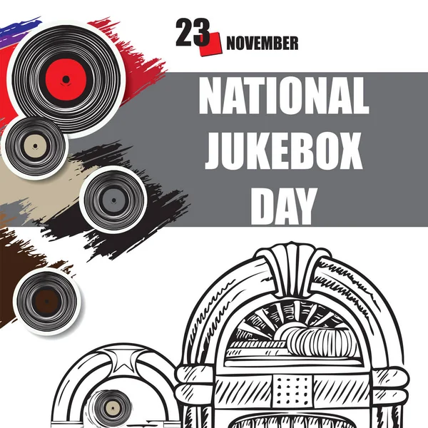 Événement Calendrier Est Célébré Novembre Journée Nationale Jukebox — Image vectorielle