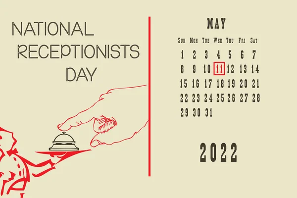 Kalenderblatt Mit Einem Kalenderraster Nach Daten Für Ein Feiertagsereignis Nationaler — Stockvektor