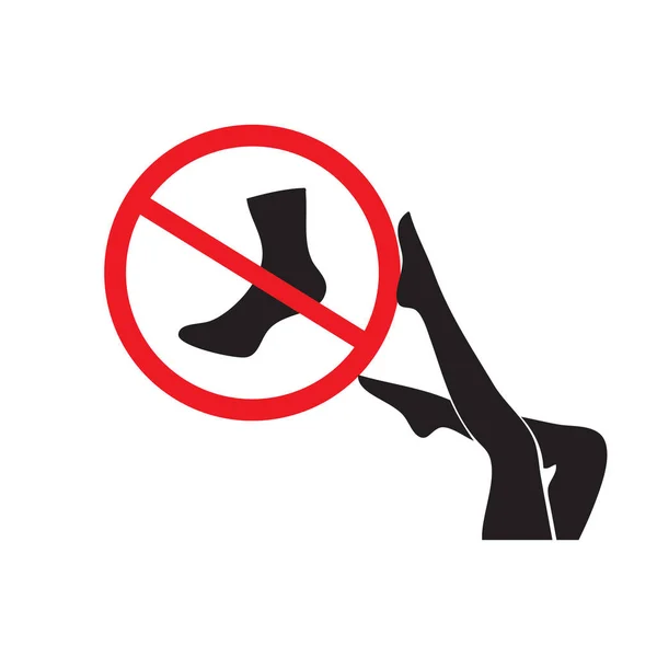 Événement Vie Socks Illustré Avec Symbole Interdiction Pieds Féminins — Image vectorielle