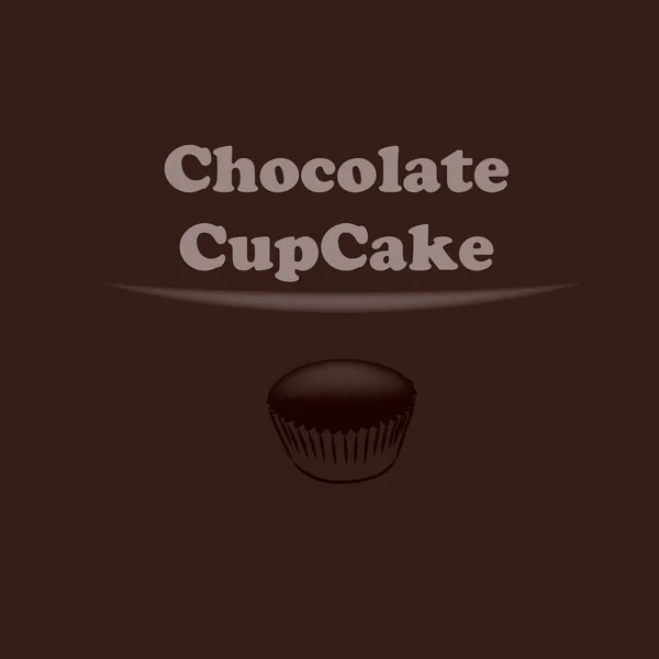Sweet Dessert Using Chocolate Chocolate Cup Cake — Stock Vector