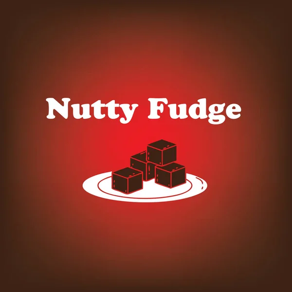Postre Dulce Común Con Ingredientes Básicos Chocolate Nueces Nutty Fudge — Vector de stock
