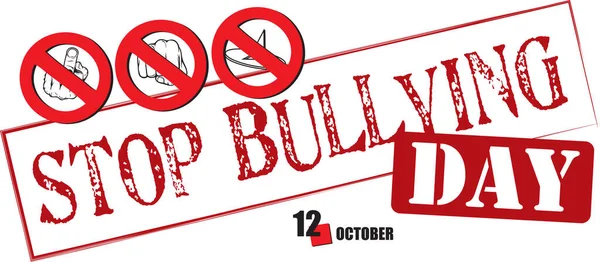 Texto Estampado Para Este Evento Outubro Dia Nacional Interrupção Bullying — Vetor de Stock