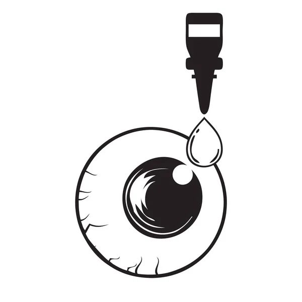 Medical Symptom Mechanical Dry Eye Drops Treatment — Stock Vector