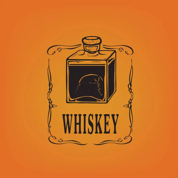 Ilustración Vectorial Bebida Alcohólica Del Whisky Formato Esquema Color Del — Archivo Imágenes Vectoriales