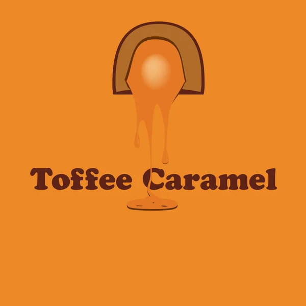 Cartel Toffee Caramelo Chocolate Ilustración Vectorial — Vector de stock