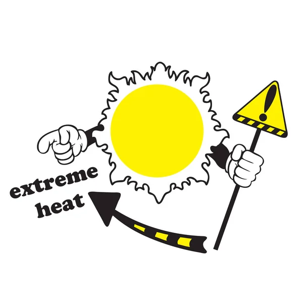 極端な熱テーマのベクトル図での熱認識 — ストックベクタ