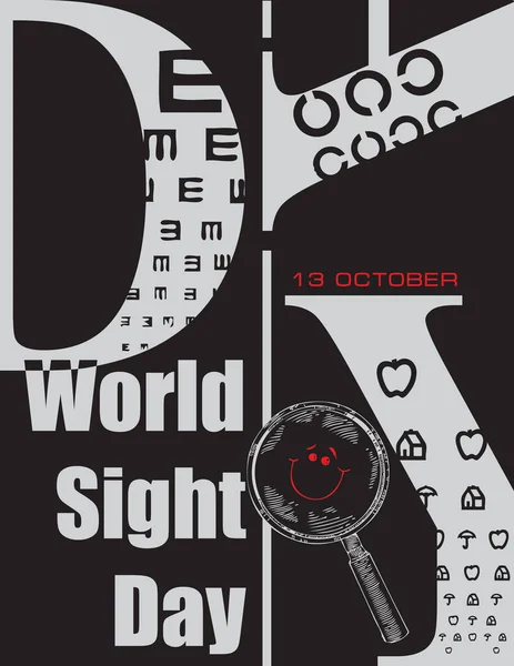 Októberi Esemény Plakátja Világlátás Napja — Stock Vector