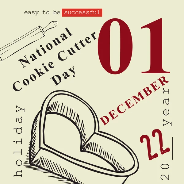 Evento Calendário Comemorado Dezembro Dia Nacional Cortador Cookies — Vetor de Stock