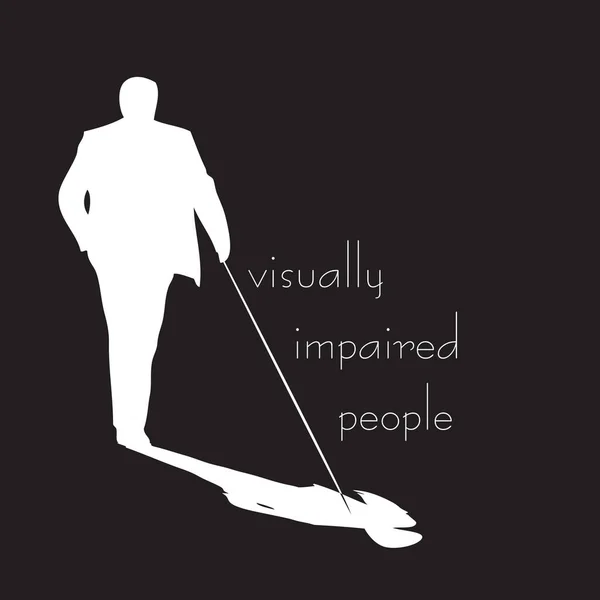 Ilustración Vectorial Dedicada Tema Las Personas Con Discapacidad Visual — Vector de stock