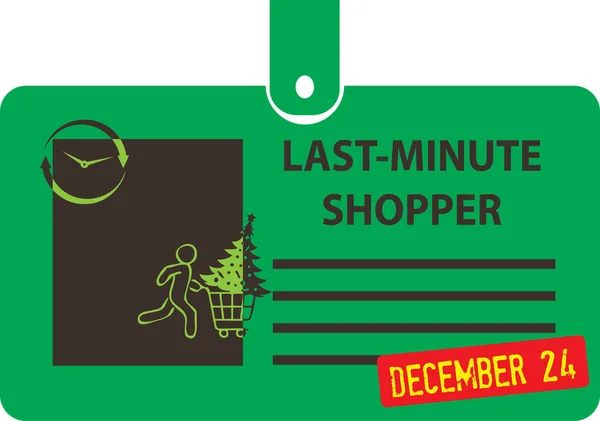 Une Carte Identité Pour Shopper Dernière Minute Jour Shopper Dernière — Image vectorielle