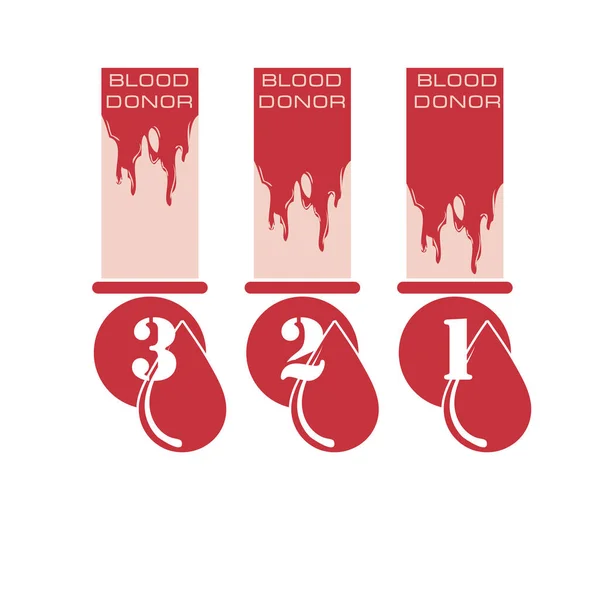Відзнака Донорів Крові Підставі Кількості Донорської Крові — стоковий вектор