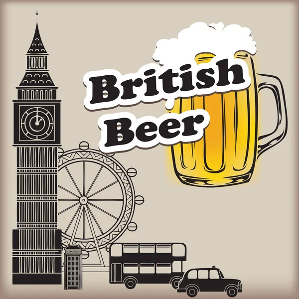 Póster Para Cerveza Británica Nacionalmente Amada — Archivo Imágenes Vectoriales