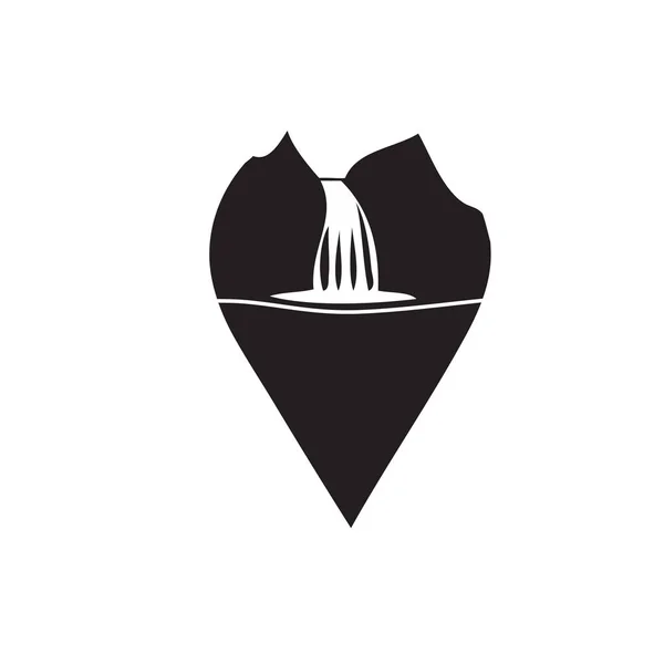 滝の位置を地図上に示すシンボル — ストックベクタ