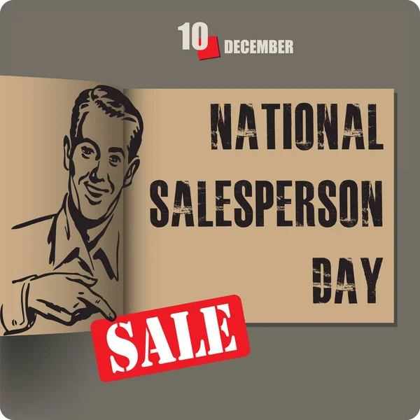 Albumspridning Med Datum December National Salesperson Day — Stock vektor