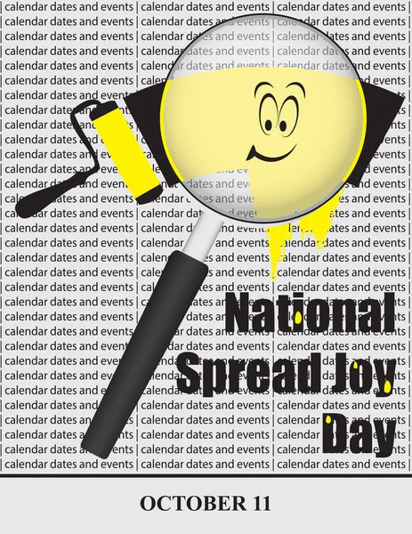 Творча Ілюстрація Календарних Дат Подій Жовтні День Національної Радості — стоковий вектор