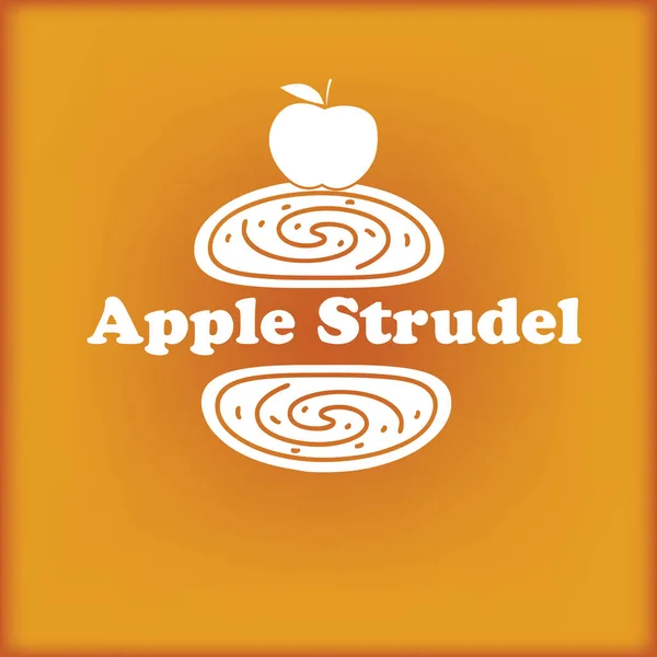 Sobremesa Doce Nutritiva Com Partes Maçã Apple Strudel — Vetor de Stock
