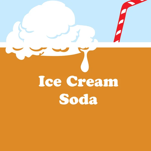 Poster Popular Ice Cream Drink Ice Cream Soda — Stock Vector