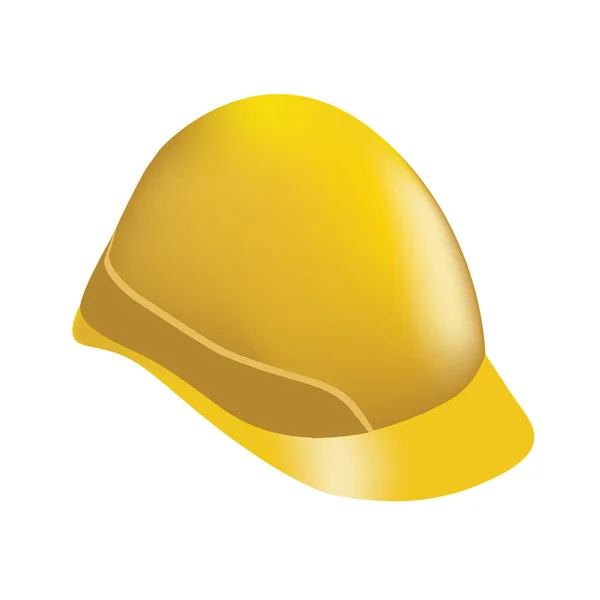 Yellow Traditional Work Helmet Safety Vector Illustration — Stock Vector