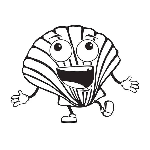 有趣的贝壳 带着疯狂的笑容 — 图库矢量图片