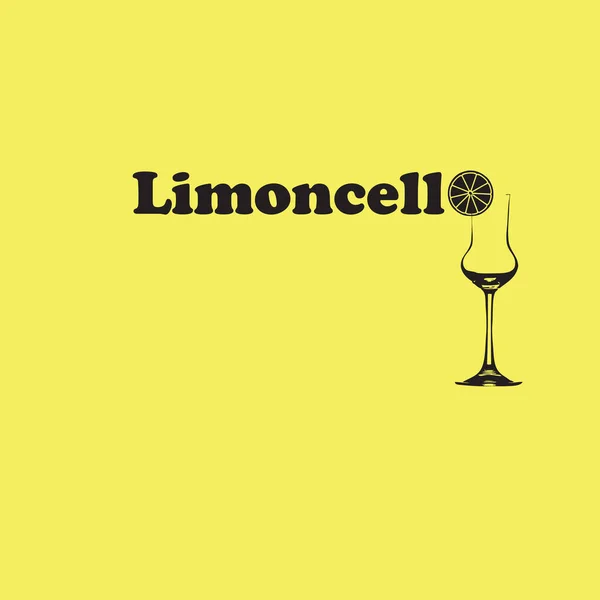 Talyan Alkollü Içecek Limoncello Nun Afişi — Stok Vektör