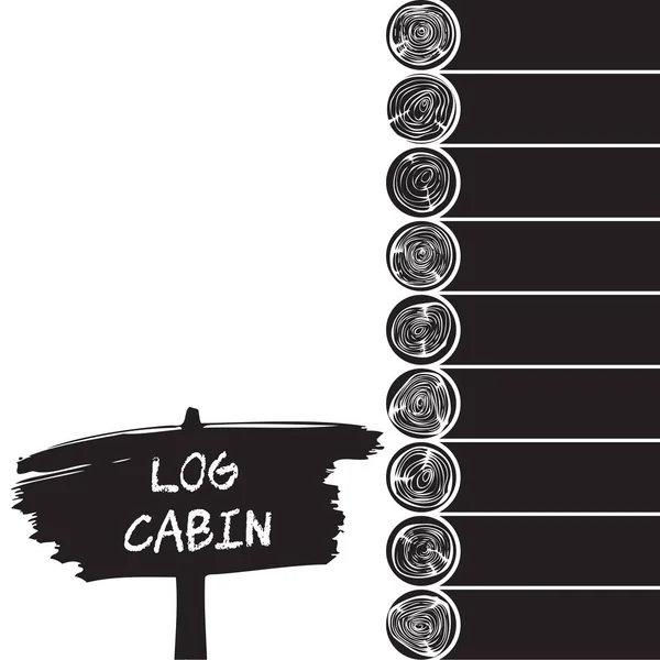 Illustrazione Vettoriale Con Parete Della Casa Tronchi Log Cabin — Vettoriale Stock