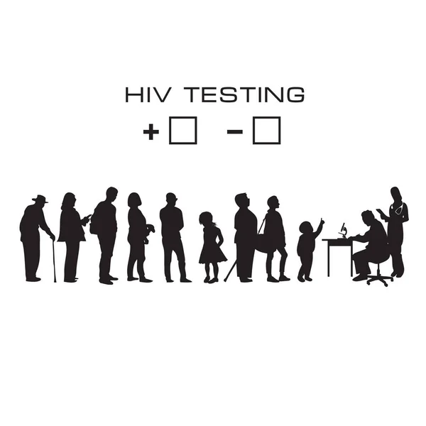 Longa Fila Para Testes Hiv Ilustração Vetorial — Vetor de Stock