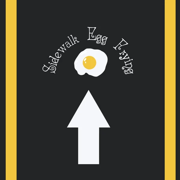 Vacaciones Verano Divertidas Sidewalk Egg Frying Ilustración Vectorial — Archivo Imágenes Vectoriales