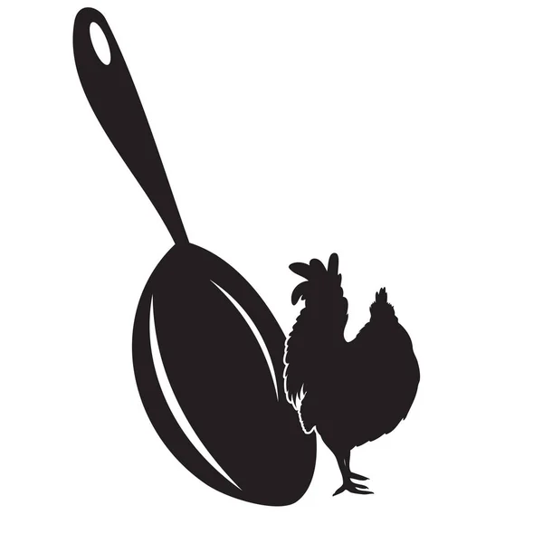 Велика Сковорода Приготування Смаженої Курки — стоковий вектор