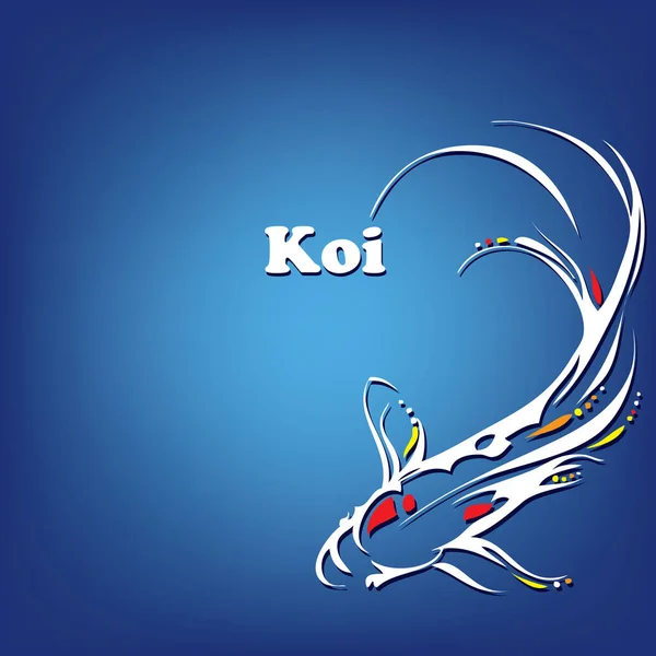 Cartaz Para Peixes Ornamentais Koi — Vetor de Stock