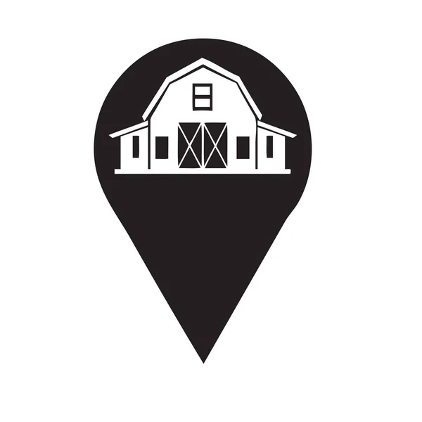 Map Sign Location Barn Farm Freestanding — Stock Vector