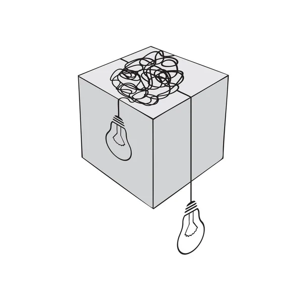 Ilustración Simplicidad Diferente Con Cubo Lámparas Ordinarias — Archivo Imágenes Vectoriales