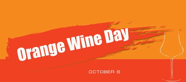 Karta Wydarzenie Październikowy Dzień Orange Wine Day — Wektor stockowy