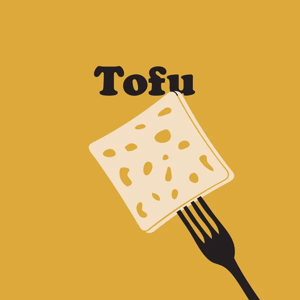 Vector Illustratie Van Gezonde Voedingsmiddelen Tofu — Stockvector