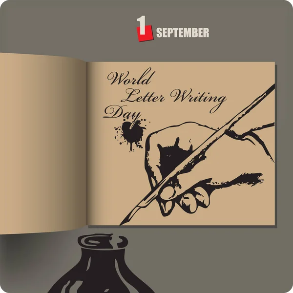 Albumspridning Med Datum September World Letter Writing Day — Stock vektor