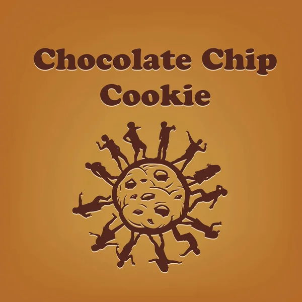 Плакат Шоколадного Печенья Танцующими Детьми — стоковый вектор
