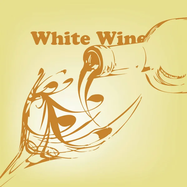 Plakát Klasszikus Alkoholos Ital White Wine — Stock Vector