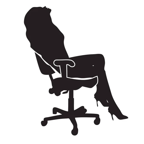 Entspanntes Mädchen Bürostuhl — Stockvektor