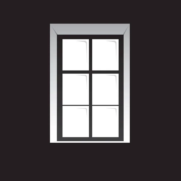 Vector Illustration Window Dark Room Brightly Lit Street — Stock Vector