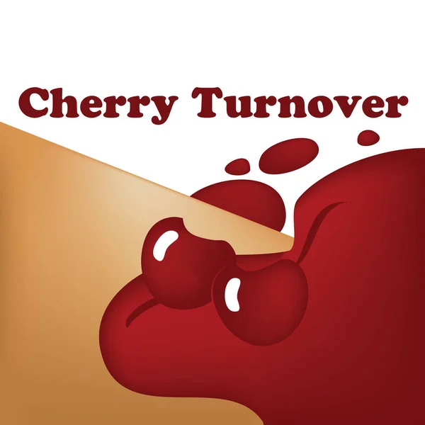 Γλυκό Φρούτων Τραγανή Ζύμη Cherry Turnover — Διανυσματικό Αρχείο