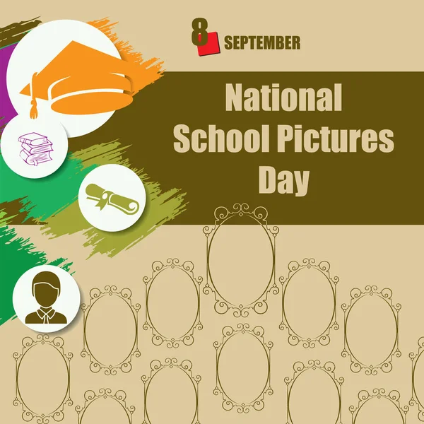 Календарное Мероприятие Отмечается Сентябре День Фотографии Национальной Школе — стоковый вектор