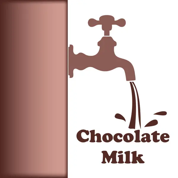 Cartel Chocolate Milk Una Bebida Dulce Base Chocolate Leche — Vector de stock