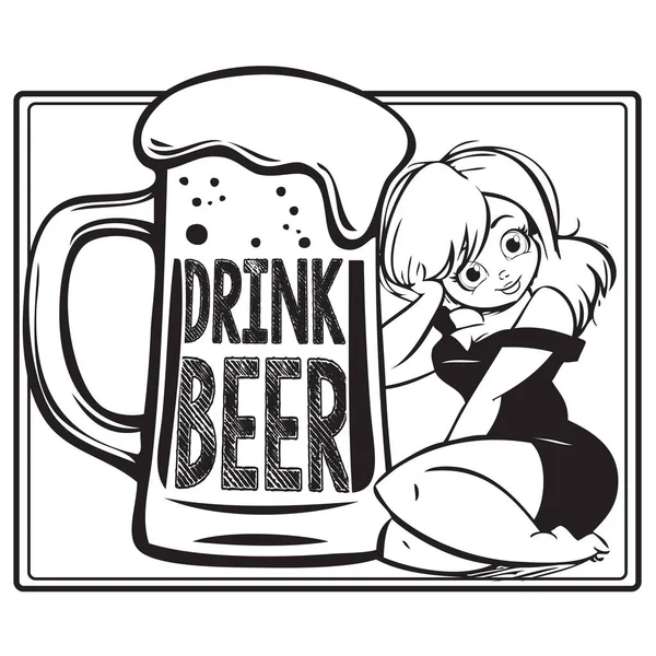 Ilustração Convite Para Beber Cerveja — Vetor de Stock
