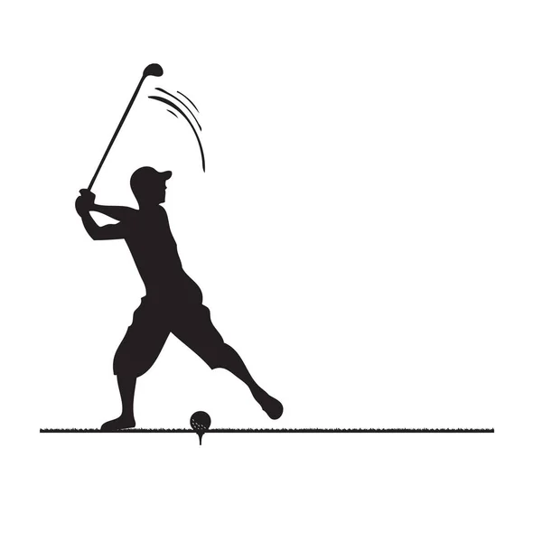 Golfaaja Lyö Golfmailan Tanssiaisissa — vektorikuva