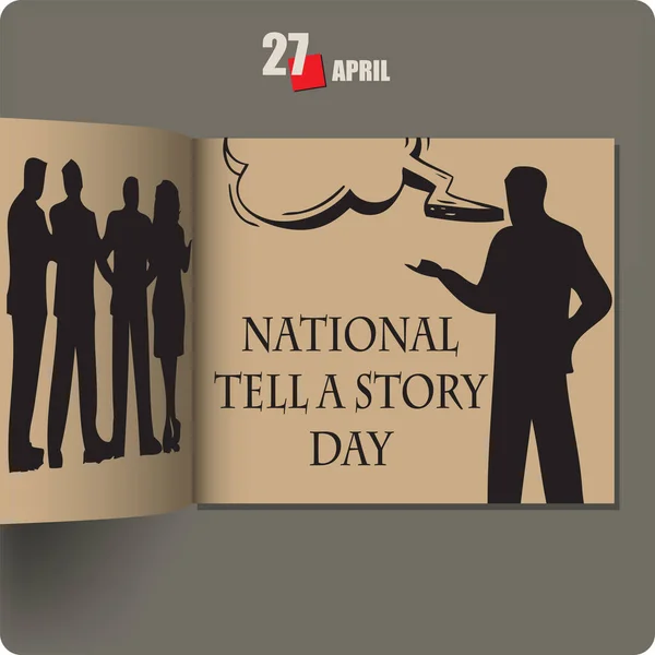 Album Verbreitete Sich Mit Datum April National Tell Story Day — Stockvektor