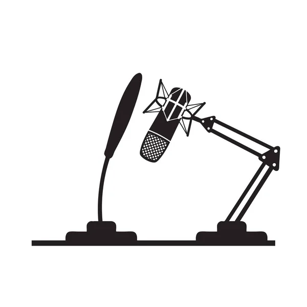 Studio Μικρόφωνο Για Broadcast Traffic Professionals — Διανυσματικό Αρχείο